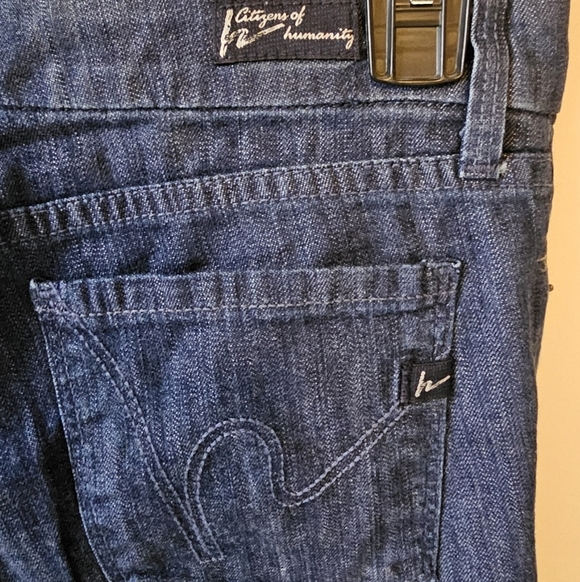 Citizens of Humanity #186 Birkin Wide Leg, Low Rise Stretch Jeans 27 Made in USA - Picture 3 of 9